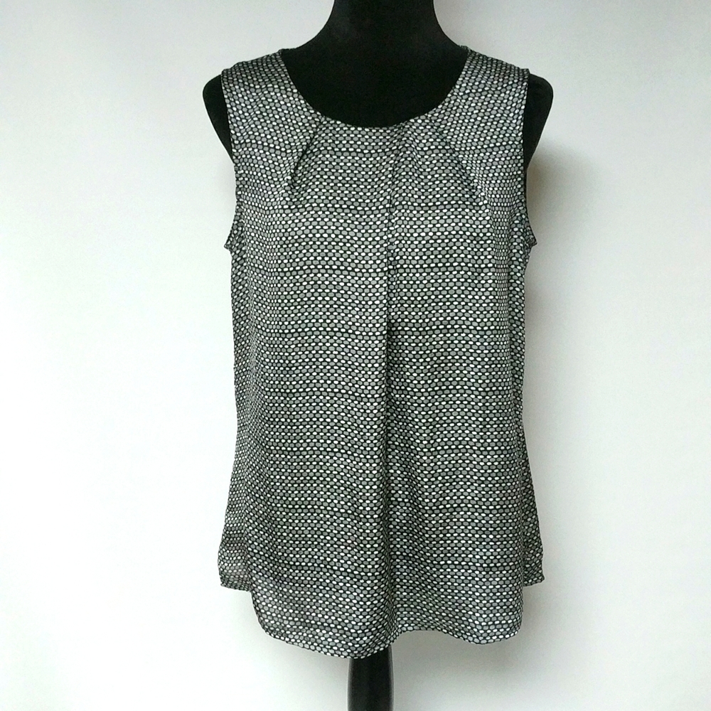 Cold Water Creek Sleeveless  Black/Gray Top Size M